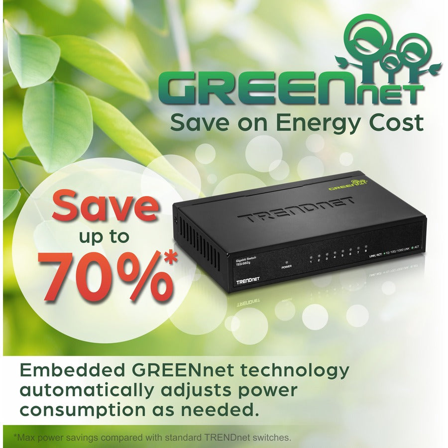 TrendNet TEG-S82g 8-Port Gigabit GREENnet Mini Switch - Energy-Efficient Network Solution | TecISoft