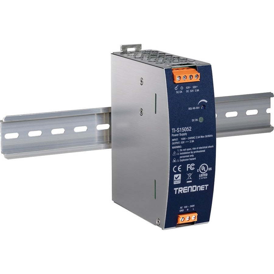 Trendnet 150W 52V Dc 2.89A Ac To Dc Din-Rail Power Supply With Pfc Function