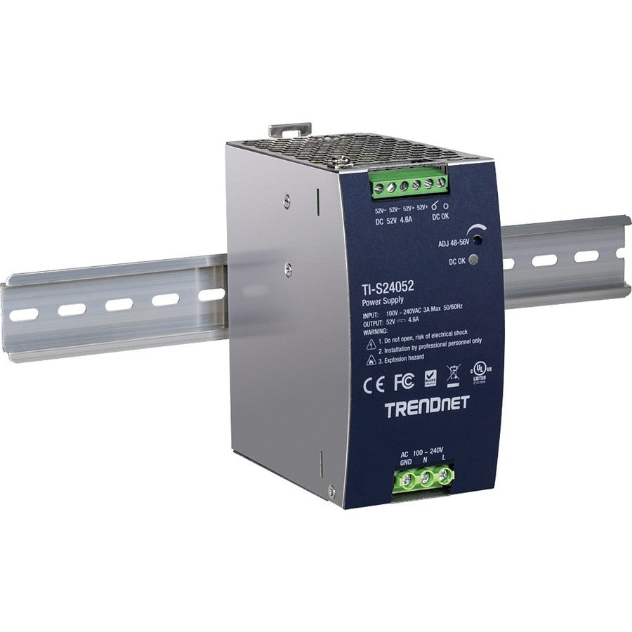 Trendnet 240W 52V Dc 4.61A Ac To Dc Din-Rail Power Supply With Pfc Function