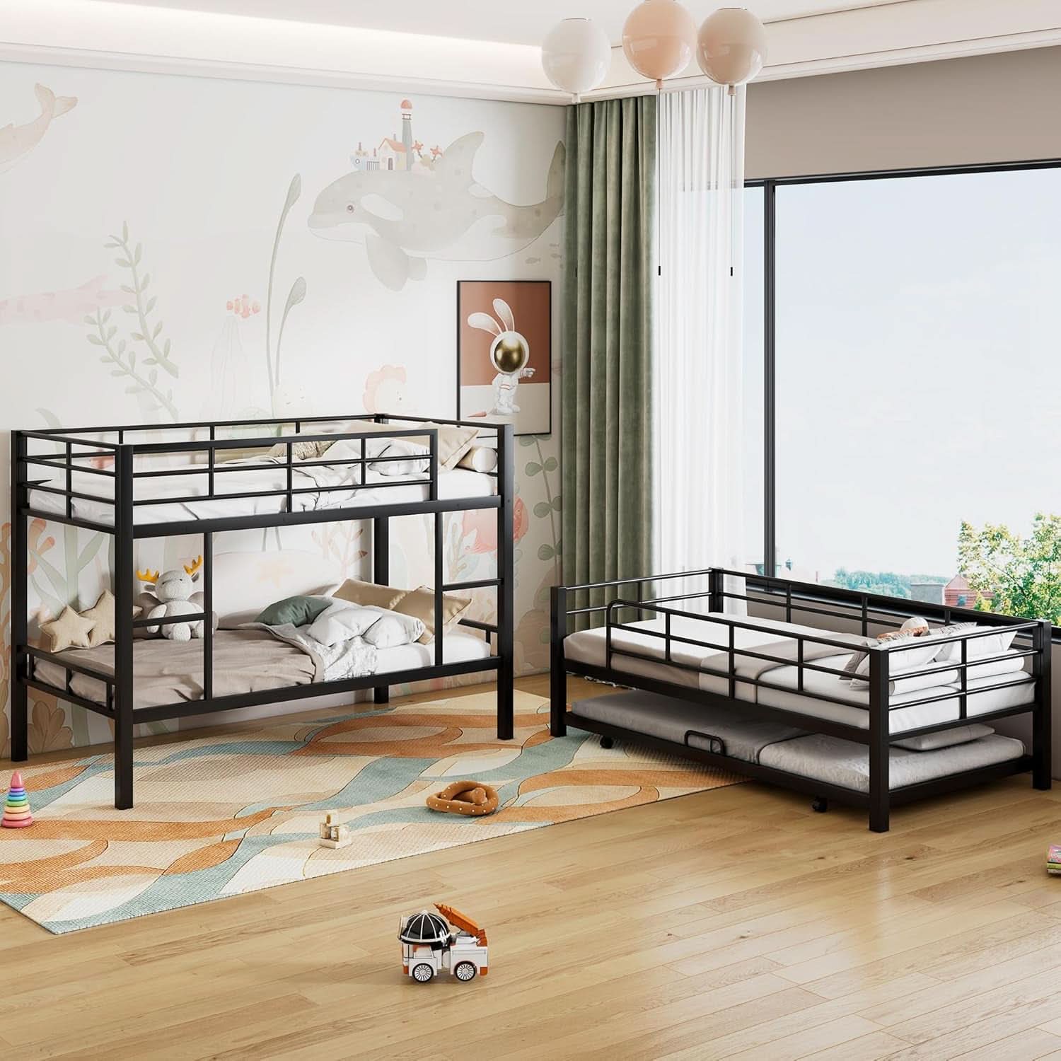Triple Bunk Bed Twin Size With Trundle For Kids Room