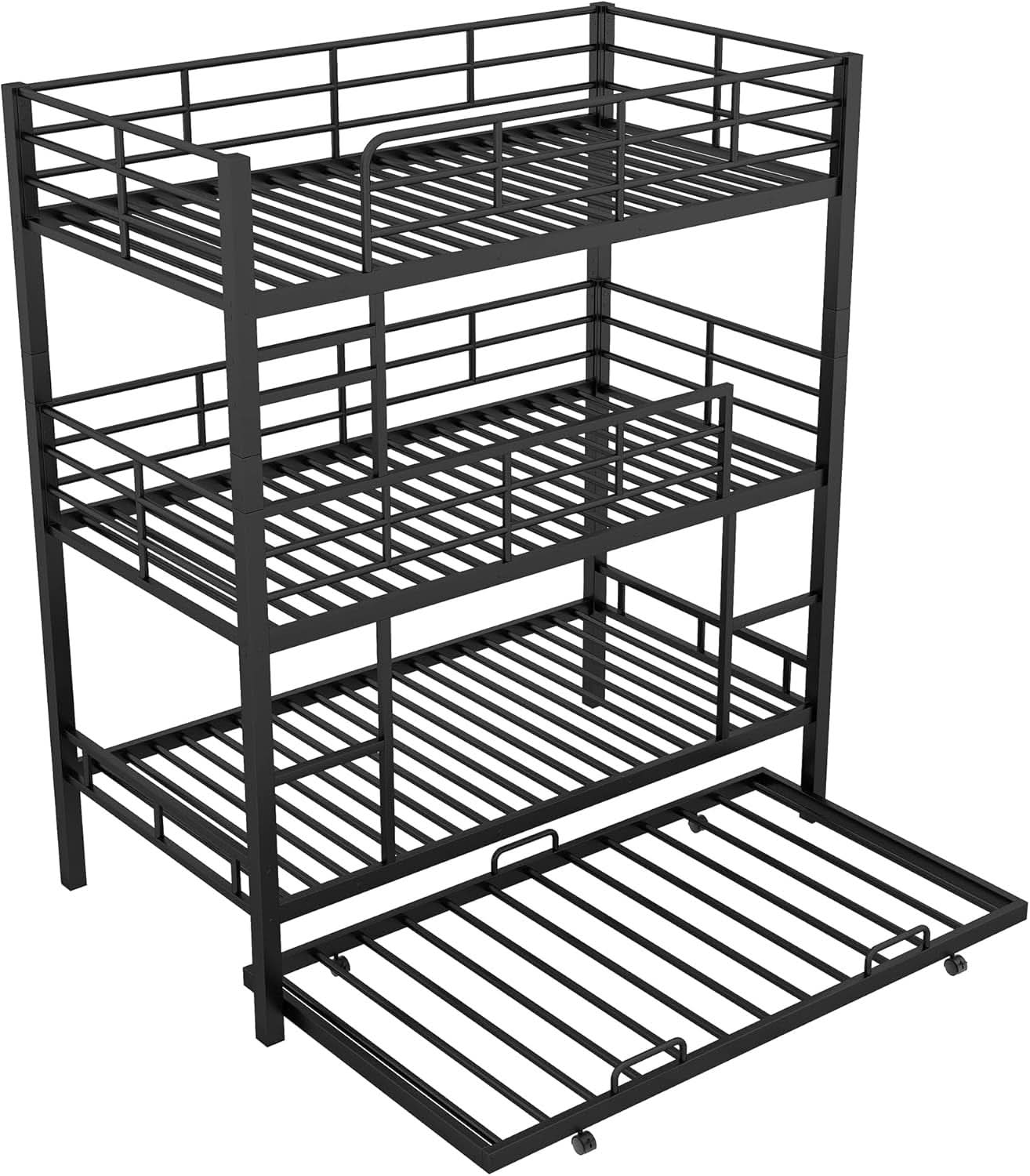Triple Bunk Bed Twin Size With Trundle For Kids Room