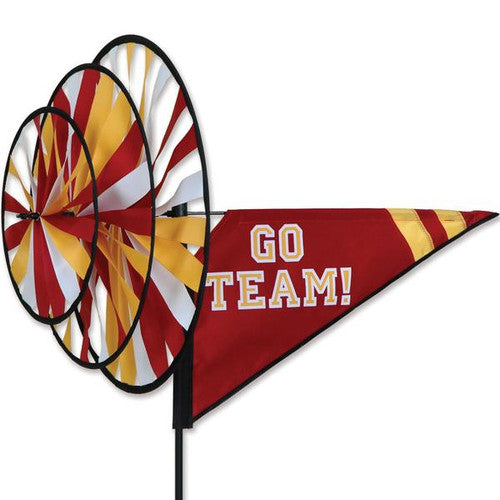 Triple Spinner With Go Team Label Maroon / Yellow