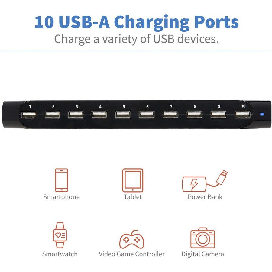 Tripp Lite 10-Port Usb Charging Station With Adjustable Storage, 12V 8A (96W) Usb Charger Output