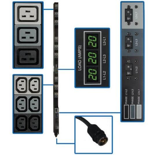 Tripp Lite 12.6kW 3-Phase Local Metered PDU, 208V PDU3MV6H50