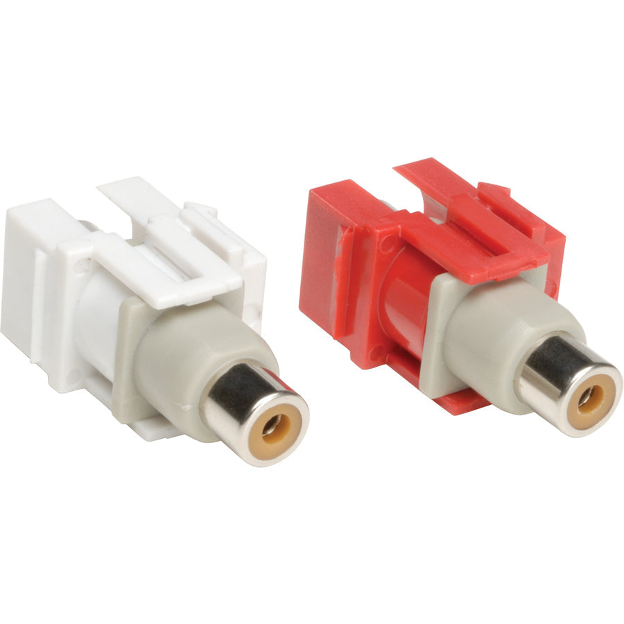 Tripp Lite 2 Piece Audio Keystone Snap-In Wallplate Kit RW RCA Couplers - (RW F/F)