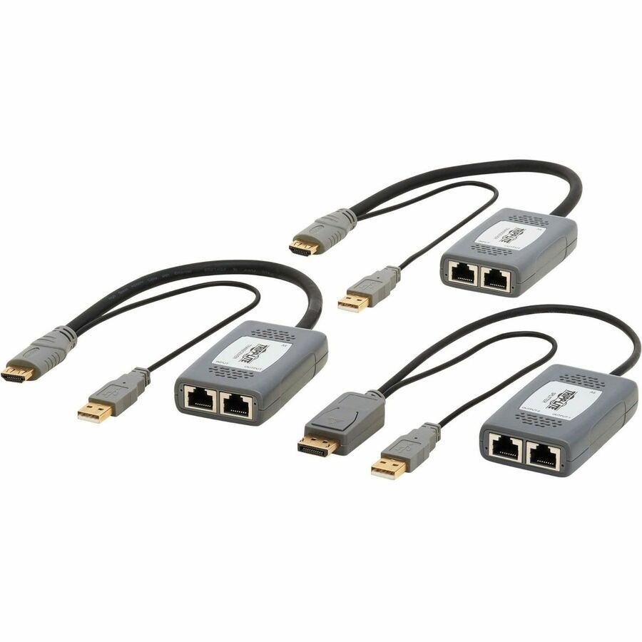 Tripp Lite 2-Port HDMI over Cat6 Extender Kit, Pigtail Transmitter/2x Receivers, 4K 60