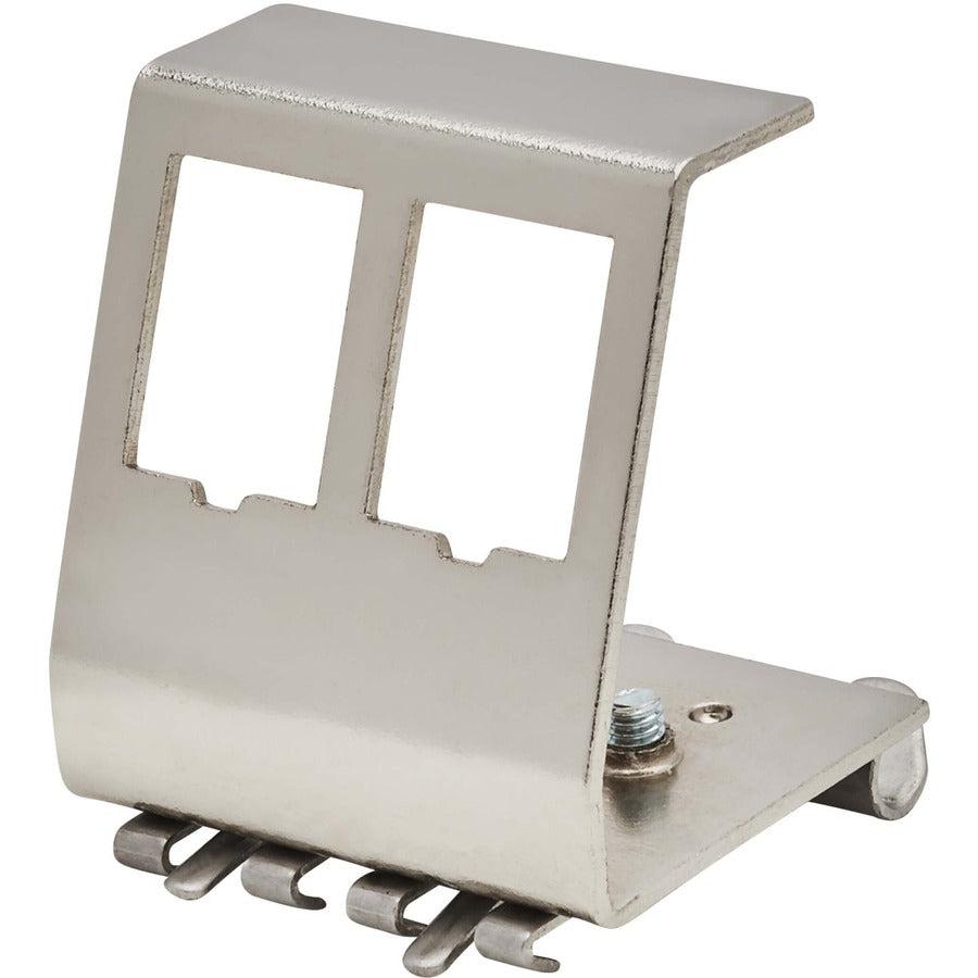 Tripp Lite 2-Port Metal DIN-Rail Mounting Module for Snap-In Keystone Jacks and Couplers, Silver, TAA