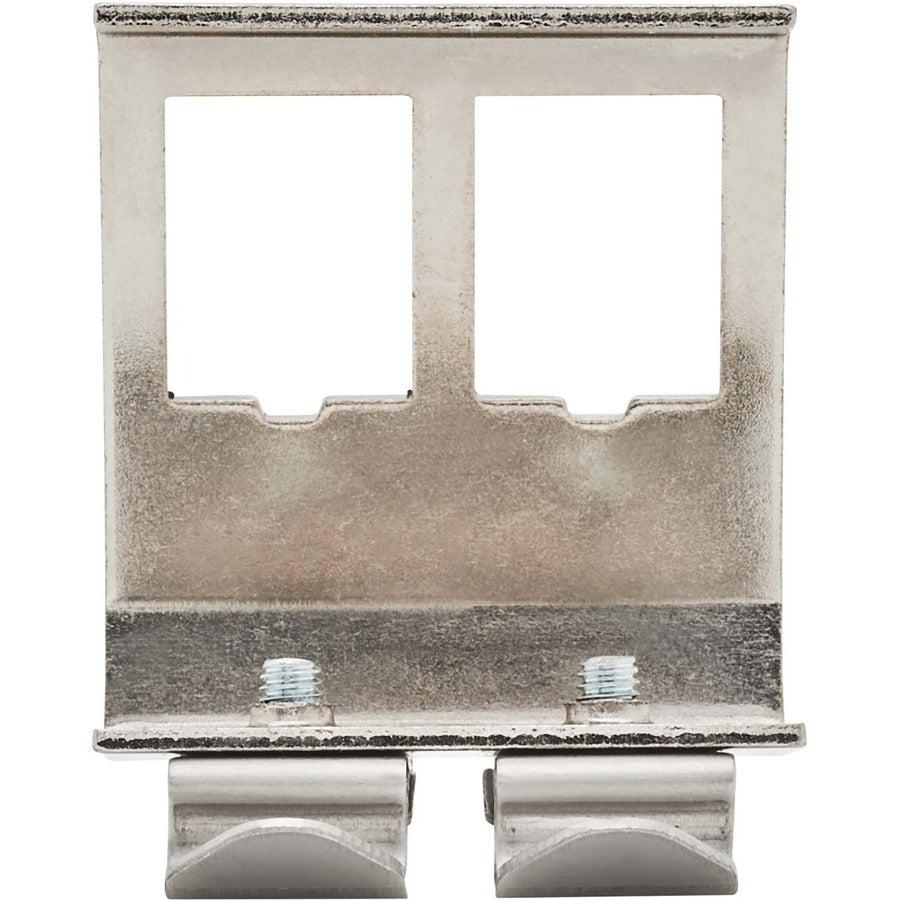 Tripp Lite 2-Port Metal DIN-Rail Mounting Module for Snap-In Keystone Jacks and Couplers, Silver, TAA