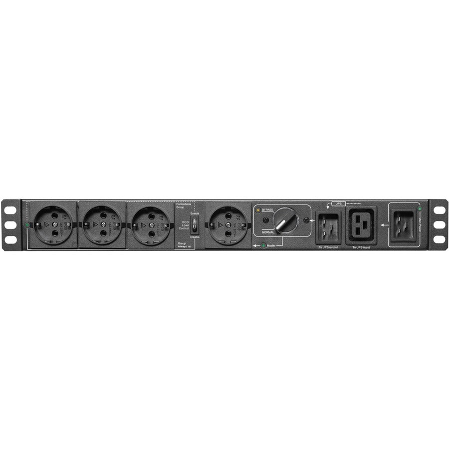 Tripp Lite 220-240V 16A Single-Phase Hot-Swap PDU with Manual Bypass - 4 Schuko Outlets, C20 & Schuko Inputs, Rack/Wall