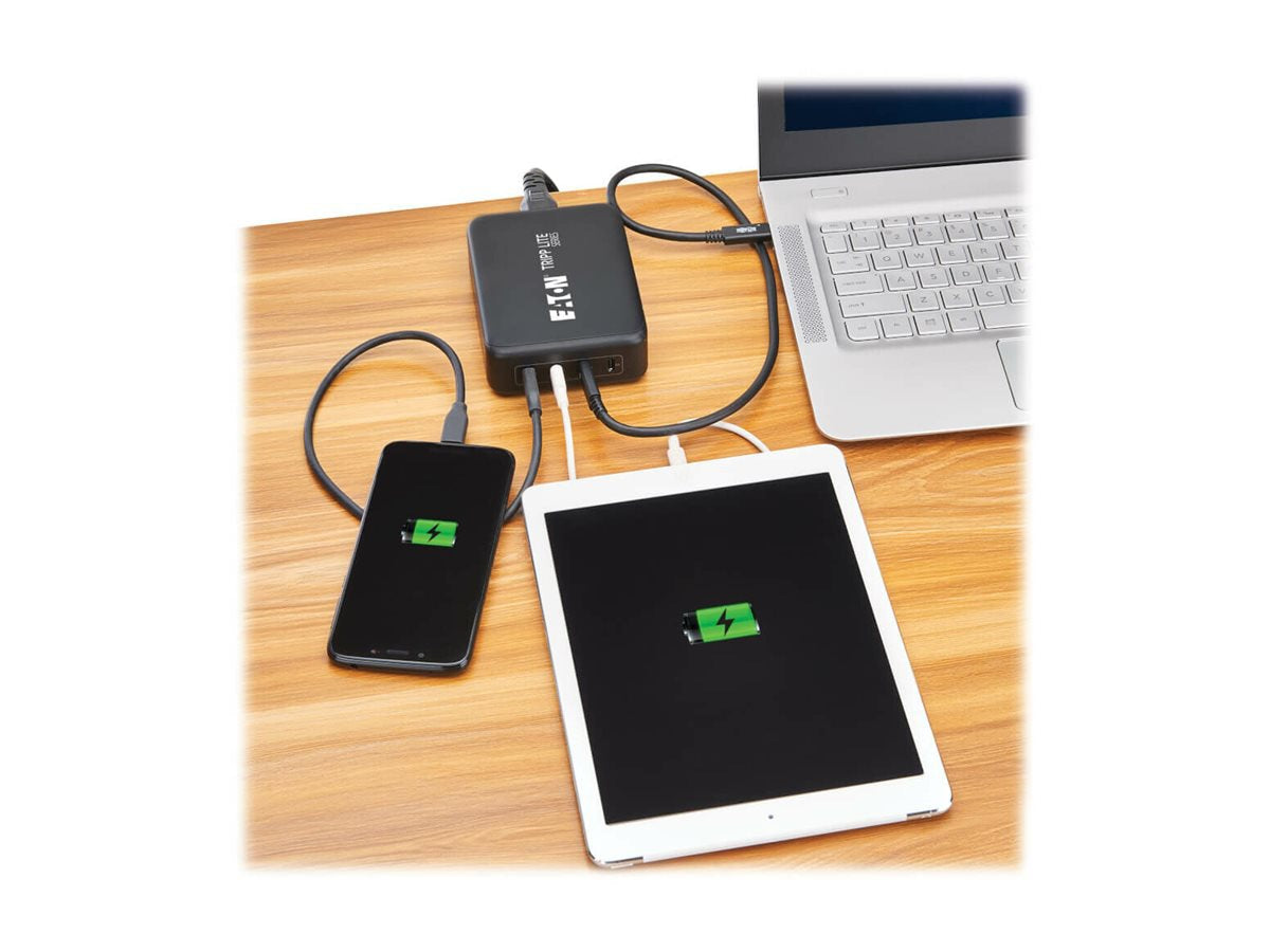 Tripp Lite 240W 4-Port USB-C GaN Charger for Laptops – Fast PD Charging