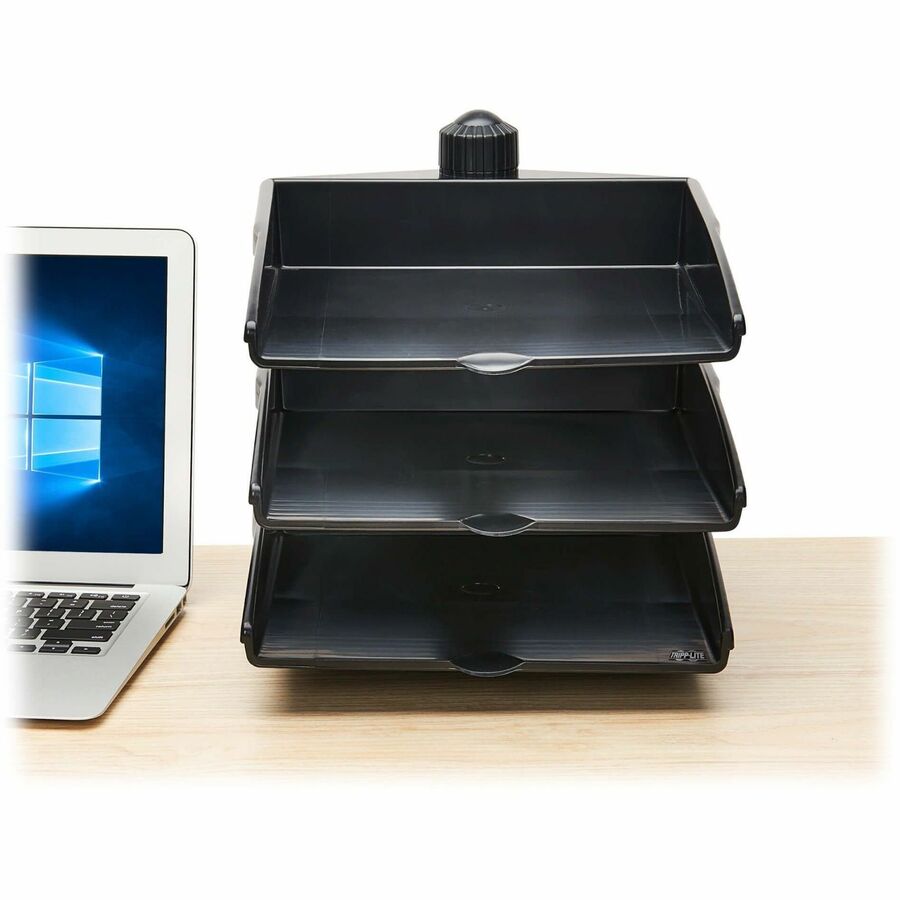 Tripp Lite 3-Tray Document Holder with Desktop Clamp Swivel - TAA - 15.6 x 12.2 x 10.5 x -