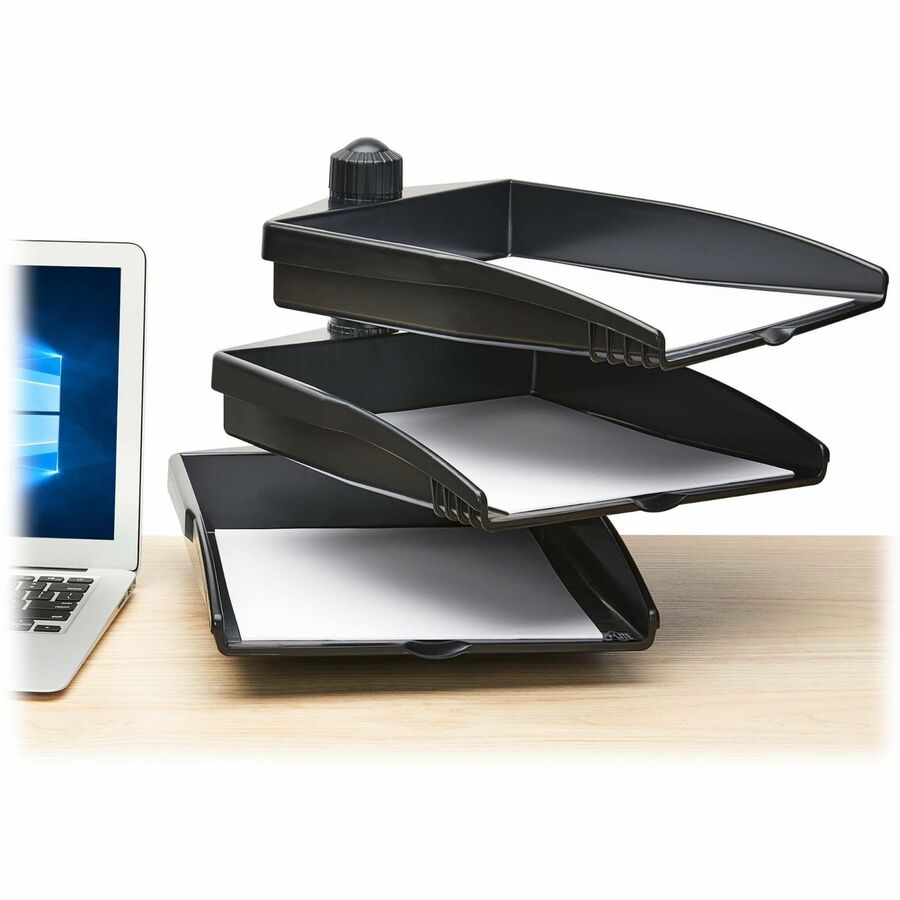 Tripp Lite 3-Tray Document Holder with Desktop Clamp Swivel - TAA - 15.6 x 12.2 x 10.5 x -