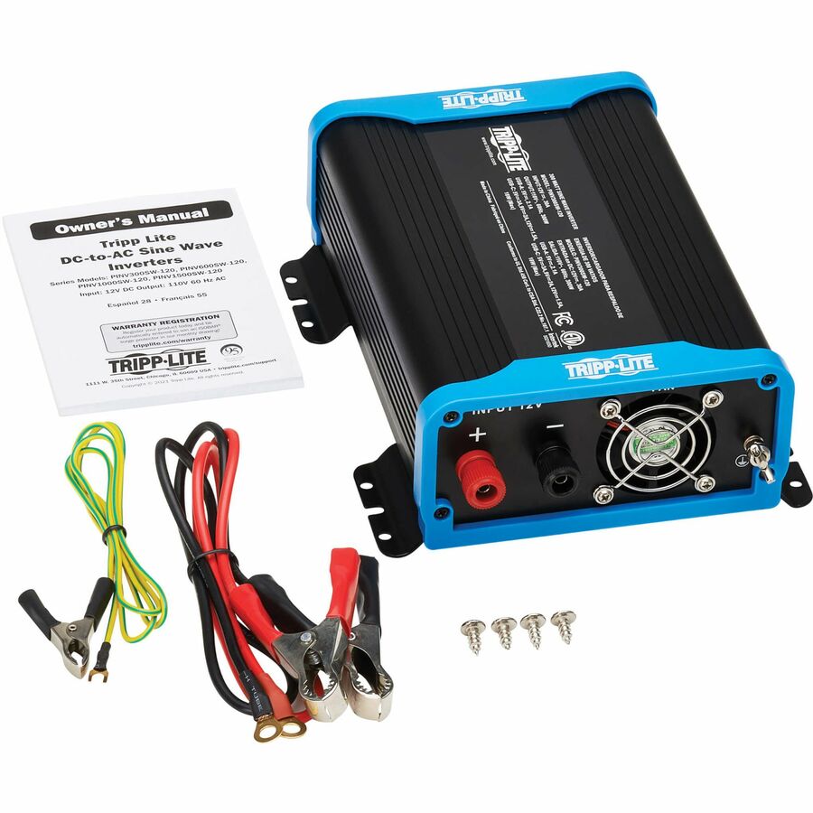 Tripp Lite 300W Compact Power Inverter - 2x 5-15R, USB Charging, Pure Sine Wave - Input
