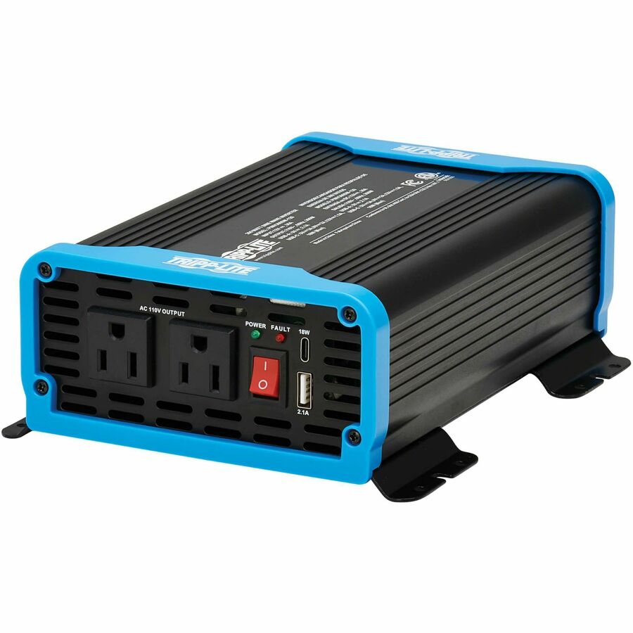 Tripp Lite 300W Compact Power Inverter - 2x 5-15R, USB Charging, Pure Sine Wave - Input