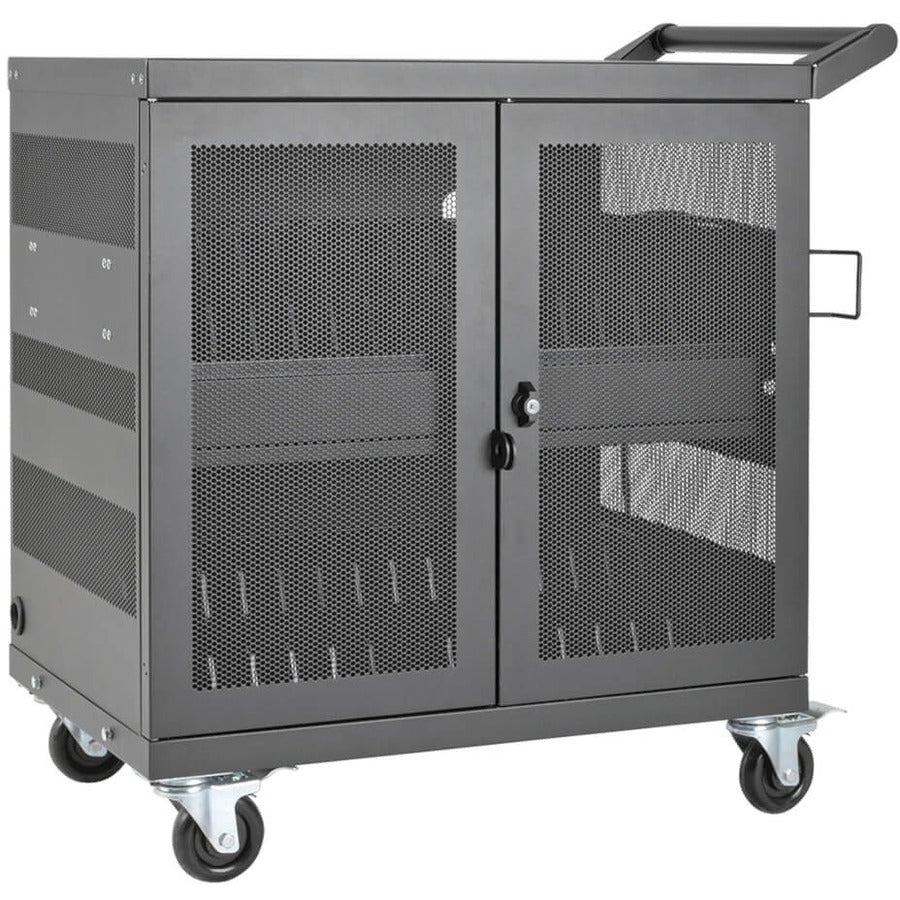 Tripp Lite 32-Device Usb Charging Station Cart With Sync For Ipad And Android Tablets, Wall-Mount Option, Black