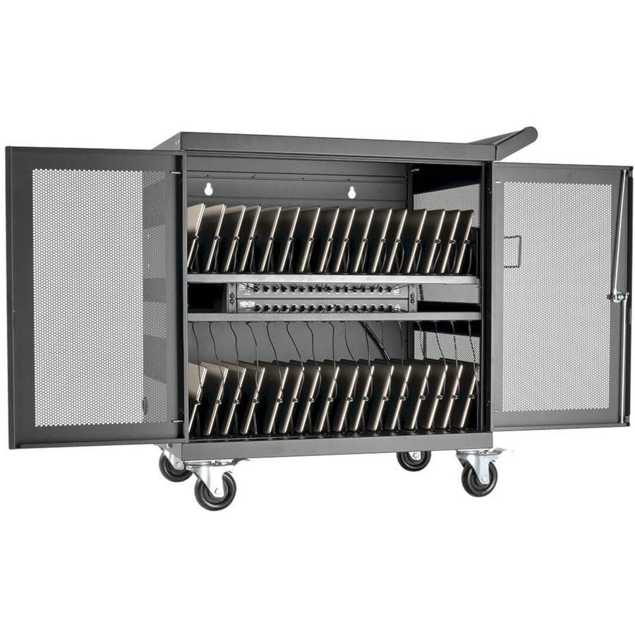 Tripp Lite 32-Device Usb Charging Station Cart With Sync For Ipad And Android Tablets, Wall-Mount Option, Black