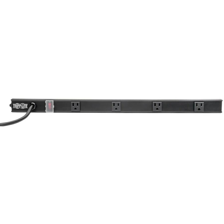 Tripp Lite 4-Outlet Power Strip, Right-Angle Nema 5-15R - 15A, 120V, 6 Ft. Cord, Right-Angle 5-15P Plug, 24 In.