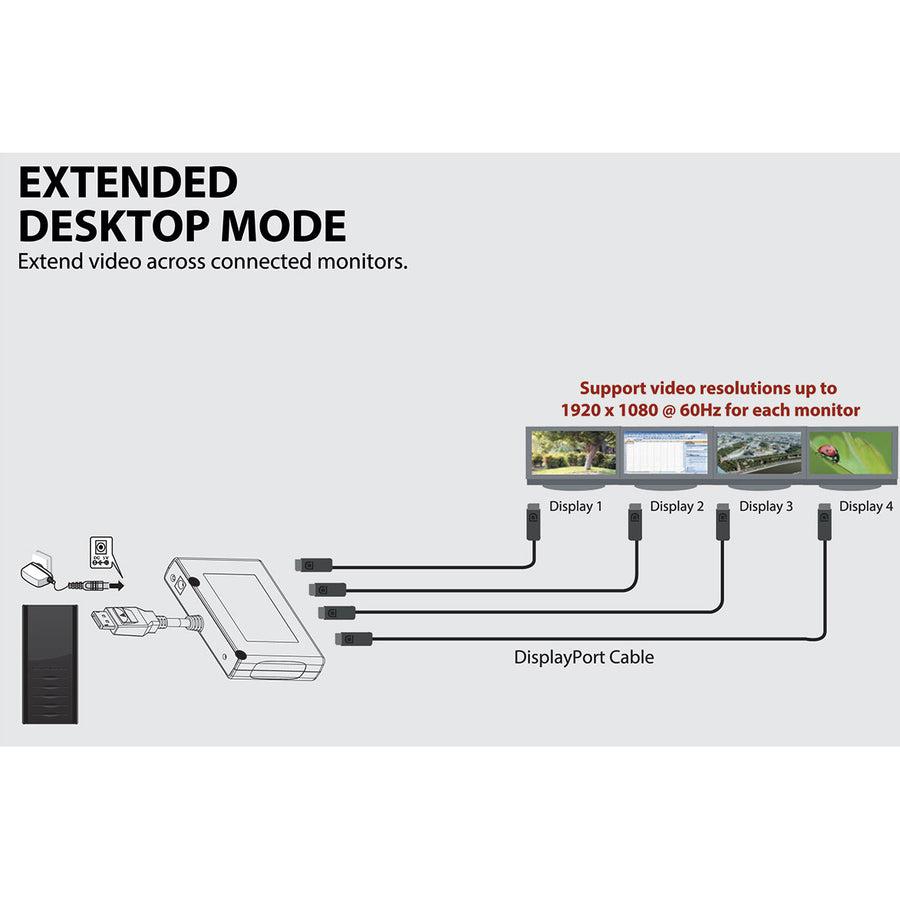 Tripp Lite 4-Port Displayport 1.2 Multi-Stream Transport (Mst) Hub, 3840 X 2160 (4K X 2K) Uhd