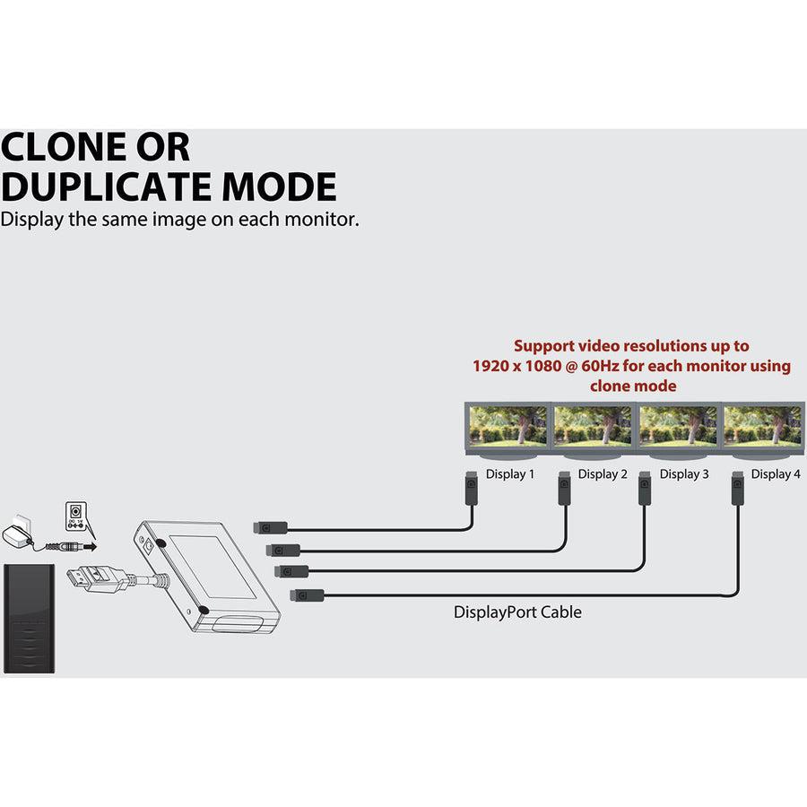 Tripp Lite 4-Port Displayport 1.2 Multi-Stream Transport (Mst) Hub, 3840 X 2160 (4K X 2K) Uhd