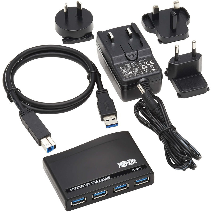 Tripp Lite 4-Port Usb-A Mini Hub - Usb 3.2 Gen 1, International Plug Adapters
