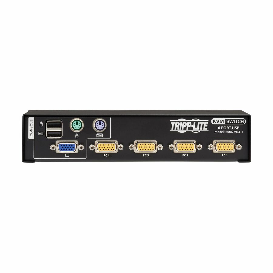 Tripp Lite 4-Port VGA KVM Switch for USB or PS/2 Keyboard/Mouse - 4 Computer(s) - 1 Local