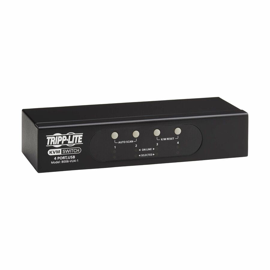 Tripp Lite 4-Port VGA KVM Switch for USB or PS/2 Keyboard/Mouse - 4 Computer(s) - 1 Local