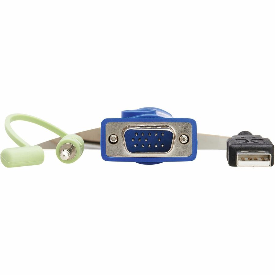 Tripp Lite 4-Port VGA KVM Switch with Built-In VGA, USB and 3.5 mm Audio Cables - 4