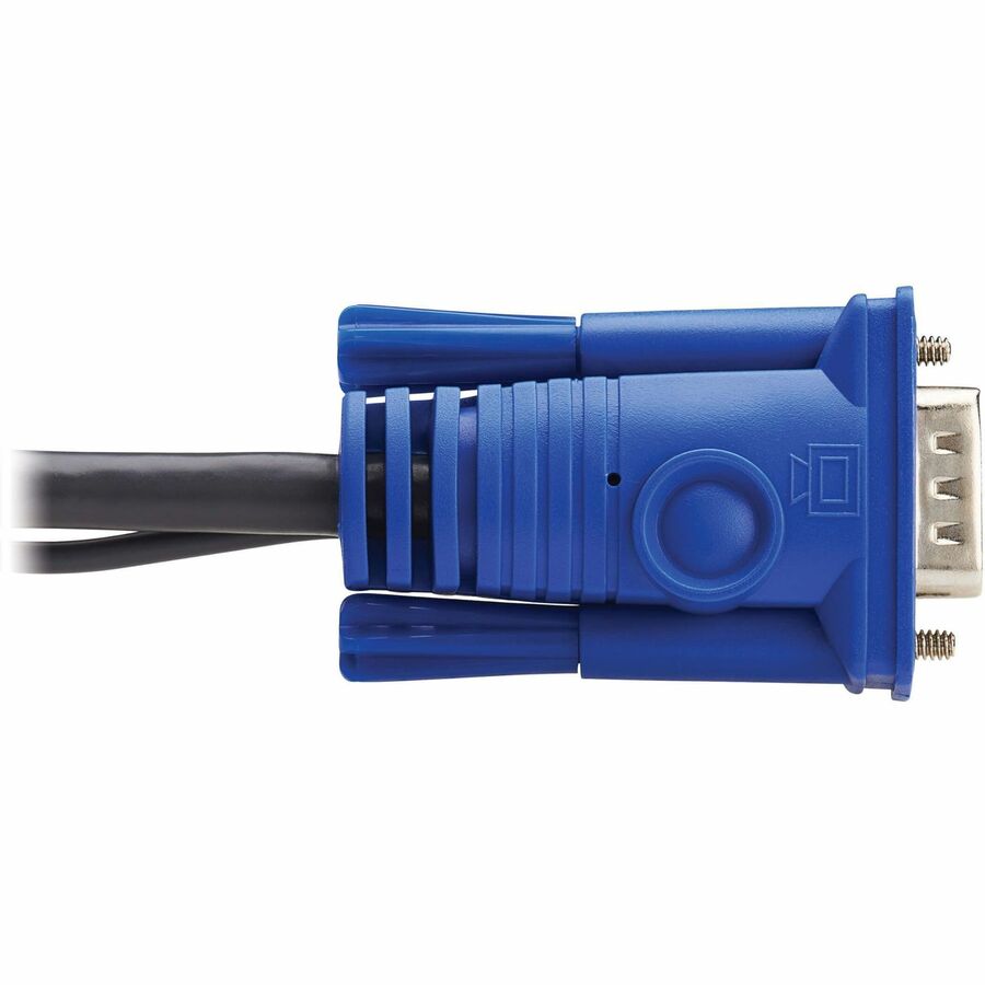Tripp Lite 4-Port VGA KVM Switch with Built-In VGA, USB and 3.5 mm Audio Cables - 4