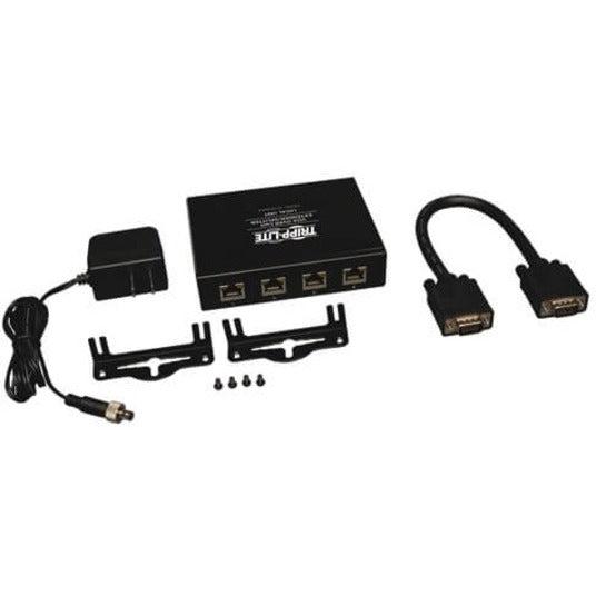 Tripp Lite 4-Port Vga Over Cat5/Cat6 Extender Splitter, Box-Style Transmitter With Edid, 1920X1440 At 60Hz, Up To 305 M (1,000-Ft.)
