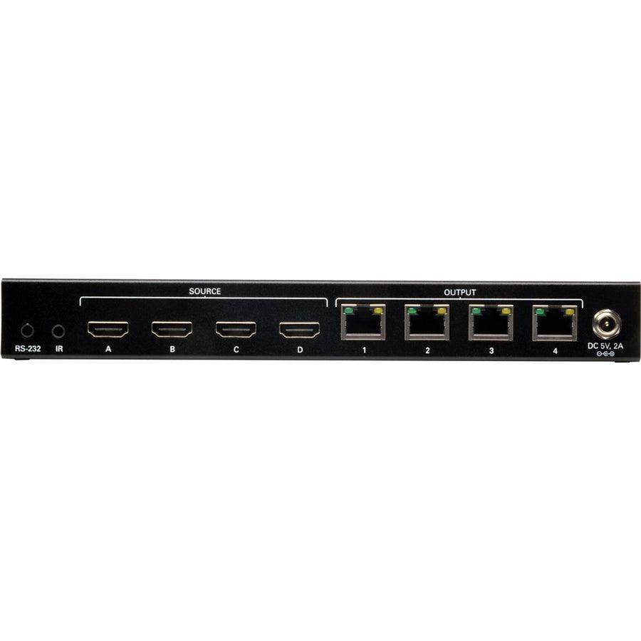 Tripp Lite 4 X 4 Hdmi Over Cat5 / Cat6 Matrix Splitter Switch, Box-Style Transmitter, Video And Audio, 1080P @ 60 Hz, Up To 53.34 M (175-Ft.)
