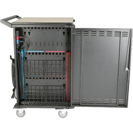 Tripp Lite 42-Device Ac Mobile Charging Cart – Laptops And Chromebooks, 120V, Nema 5-15P, 10 Ft. Cord, Black