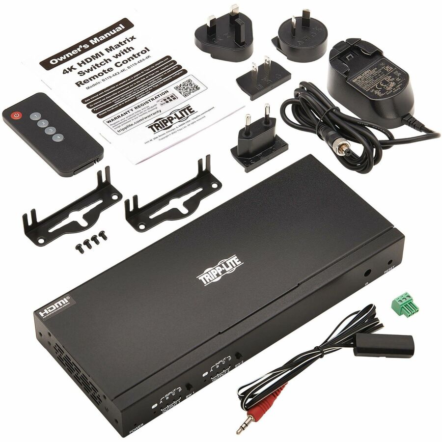 Tripp Lite 4x2 HDMI Matrix Switch/Splitter with Remote Control and Multi-Resolution