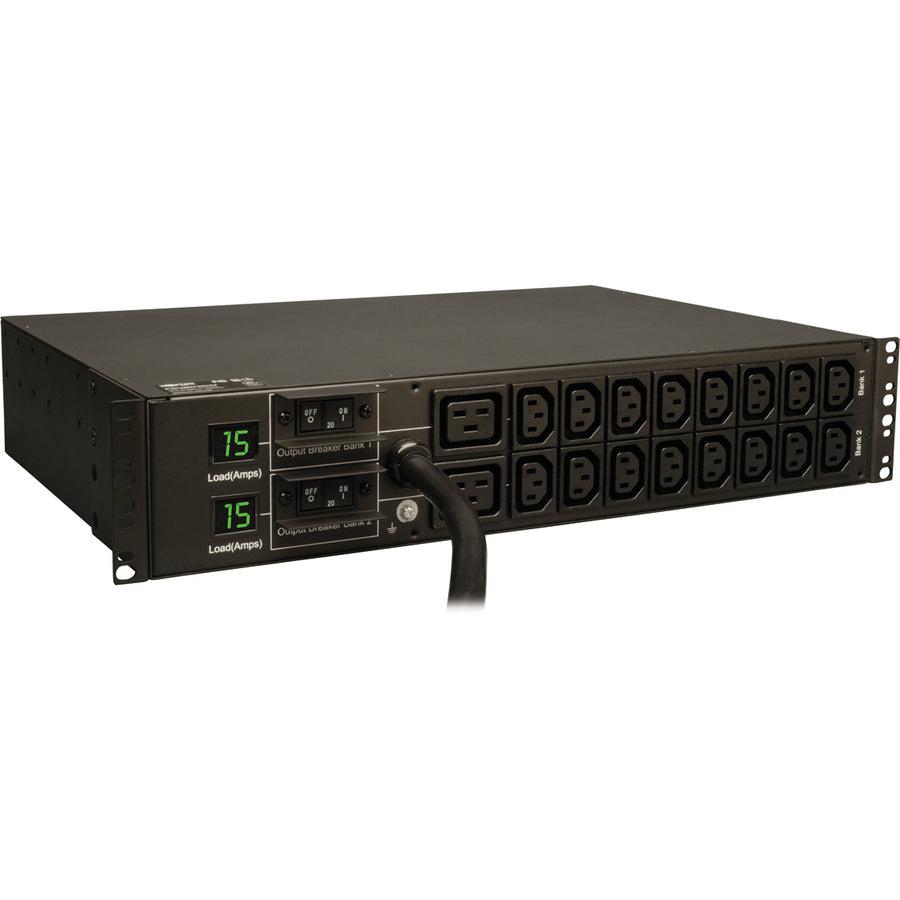 Tripp Lite 5.8Kw Single-Phase Metered Pdu, 208/240V Outlets (16 C13 & 2 C19), L6-30P, 12Ft Cord, 2U Rack-Mount