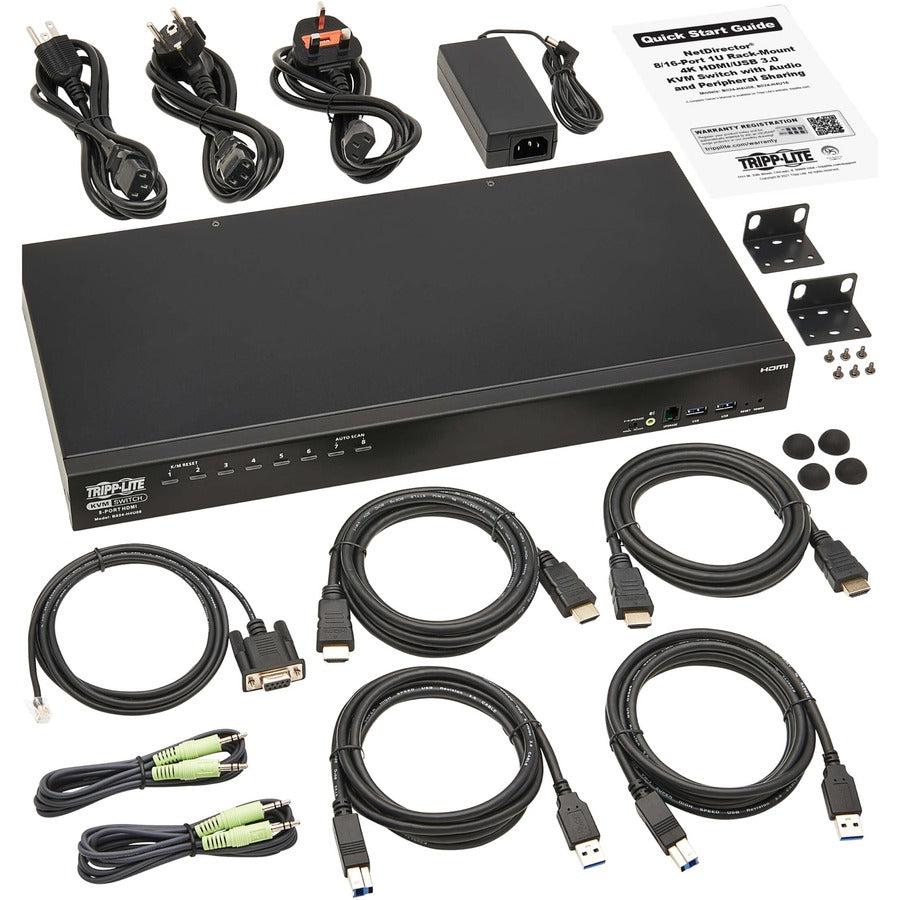 Tripp Lite 8-Port HDMI KVM Switch with USB 3.0 - 4K 60Hz Rackmount TAA | Tecisoft B024-H4U08
