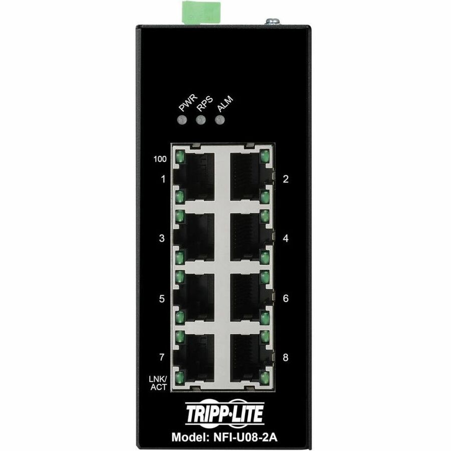 Tripp Lite 8-Port Unmanaged Industrial Ethernet Switch - 10/100 Mbps, Ruggedized,