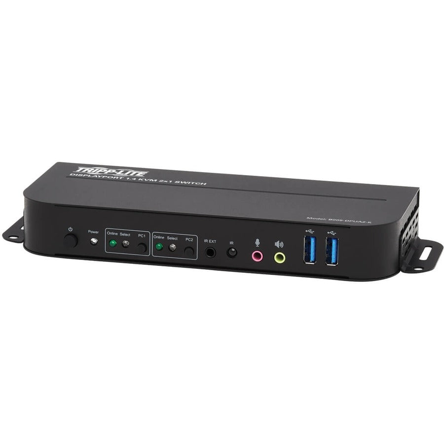Tripp Lite B005-Dpua2-K 2-Port Displayport/Usb Kvm Switch - 4K 60 Hz, Hdr, Hdcp 2.2, Ir, Dp 1.4, Usb Sharing, Usb 3.0 Cables