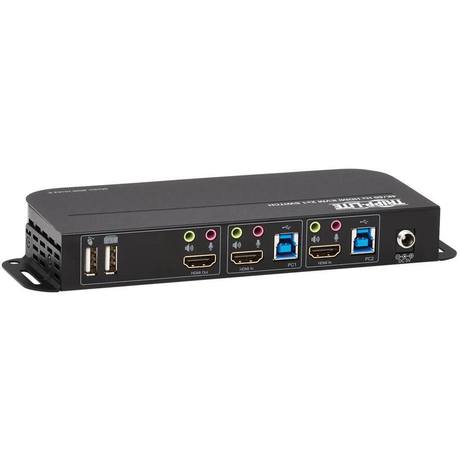 Tripp Lite B005-Hua2-K 2-Port Hdmi/Usb Kvm Switch - 4K 60 Hz, Hdr, Hdcp 2.2, Ir, Usb Sharing, Usb 3.0 Cables