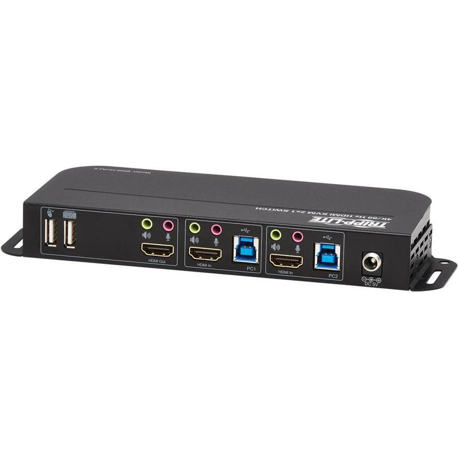 Tripp Lite B005-Hua2-K 2-Port Hdmi/Usb Kvm Switch - 4K 60 Hz, Hdr, Hdcp 2.2, Ir, Usb Sharing, Usb 3.0 Cables