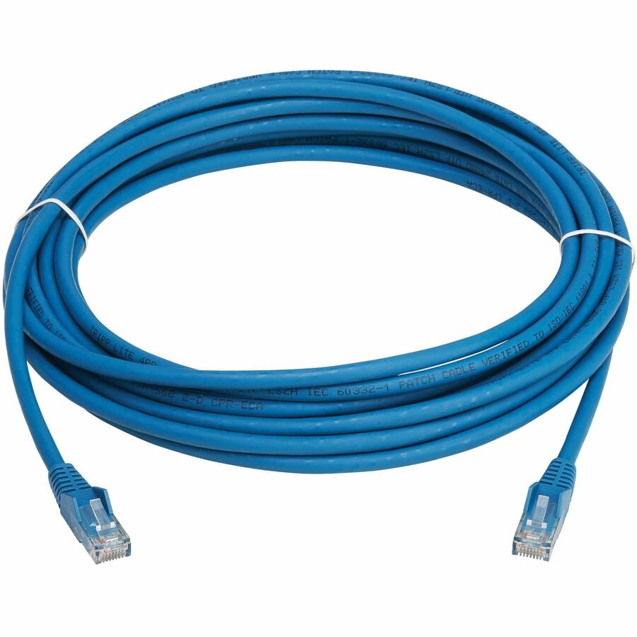 Tripp Lite Cat6 Gigabit Snagless Molded UTP Ethernet Cable (RJ45 M/M) PoE LSZH Blue 5 m