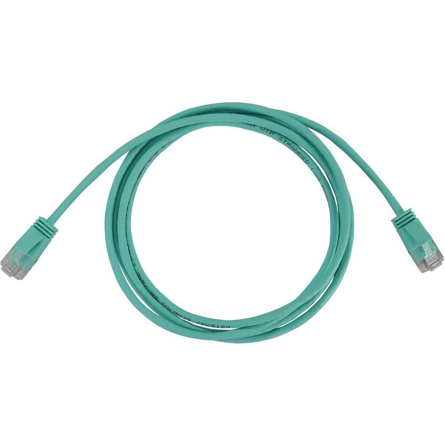 Tripp Lite Cat6a 10G Snagless Molded Slim UTP Ethernet Cable (RJ45 M/M), PoE, Aqua, 25 ft. (7.6 m)