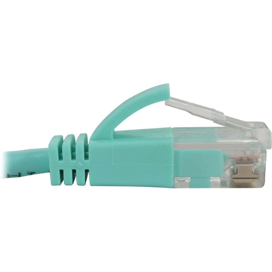Tripp Lite Cat6a 10G Snagless Molded Slim UTP Ethernet Cable (RJ45 M/M), PoE, Aqua, 25 ft. (7.6 m)