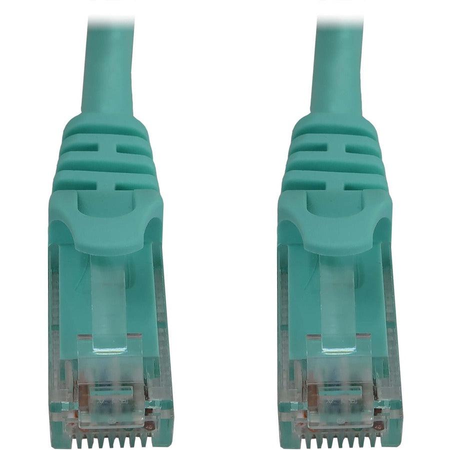 Tripp Lite Cat6a 10G Snagless Molded UTP Ethernet Cable (RJ45 M/M), PoE, Aqua, 2 ft. (0.6 m)