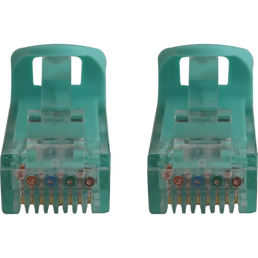 Tripp Lite Cat6a 10G Snagless Molded UTP Ethernet Cable (RJ45 M/M), PoE, Aqua, 6 in. (15 cm)