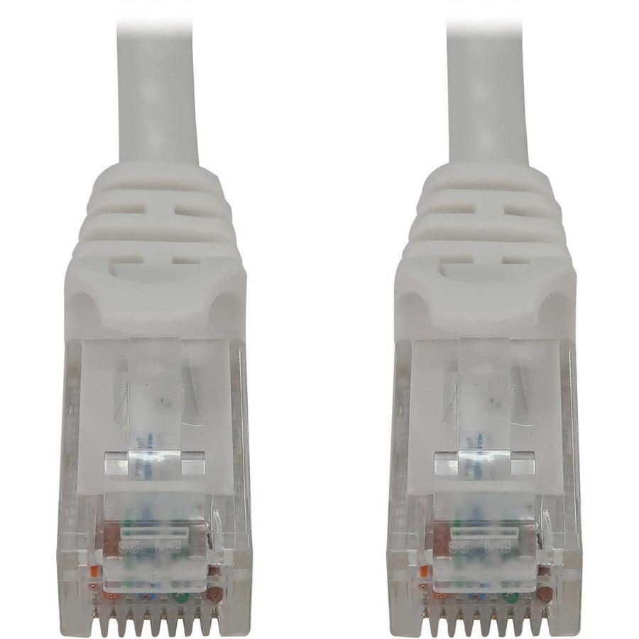 Tripp Lite Cat6a 10G Snagless Molded UTP Ethernet Cable (RJ45 M/M), PoE, White, 1 ft. (0.3 m)