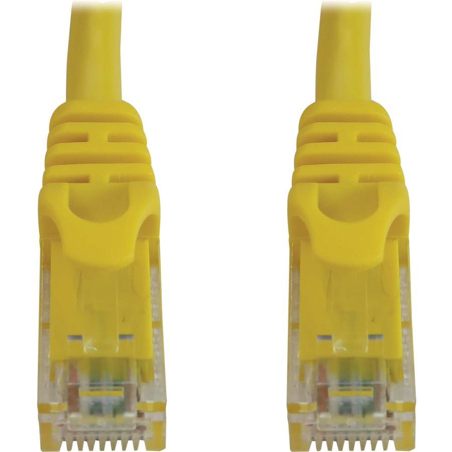 Tripp Lite Cat6a 10G Snagless Molded UTP Ethernet Cable (RJ45 M/M), PoE, Yellow, 50 ft. (15.2 m)