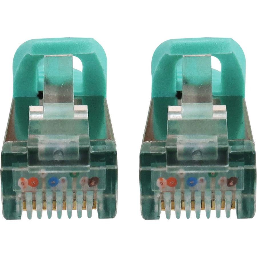 Tripp Lite Cat6a 10G Snagless Shielded Slim STP Ethernet Cable (RJ45 M/M), PoE, Aqua, 25 ft. (7.6 m)