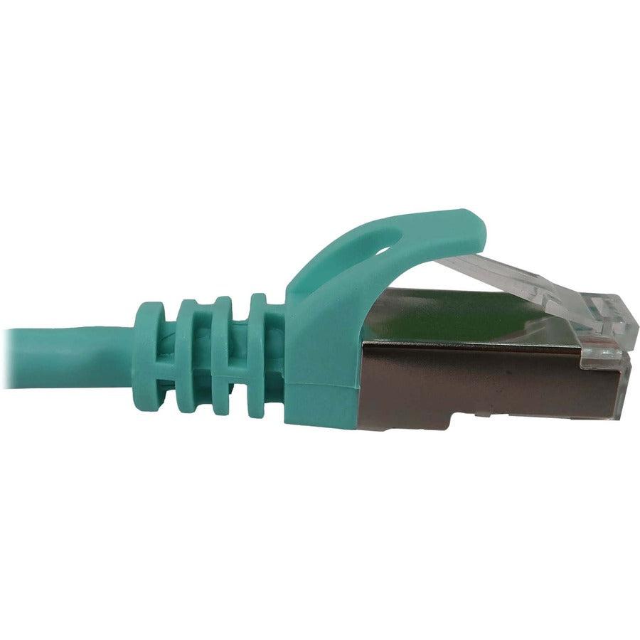 Tripp Lite Cat6a 10G Snagless Shielded Slim STP Ethernet Cable (RJ45 M/M), PoE, Aqua, 25 ft. (7.6 m)