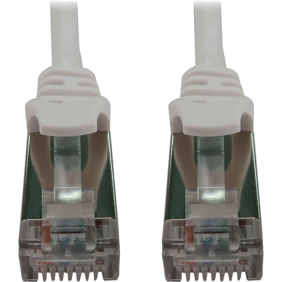 Tripp Lite Cat6a 10G Snagless Shielded Slim STP Ethernet Cable (RJ45 M/M), PoE, White, 25 ft. (7.6 m)