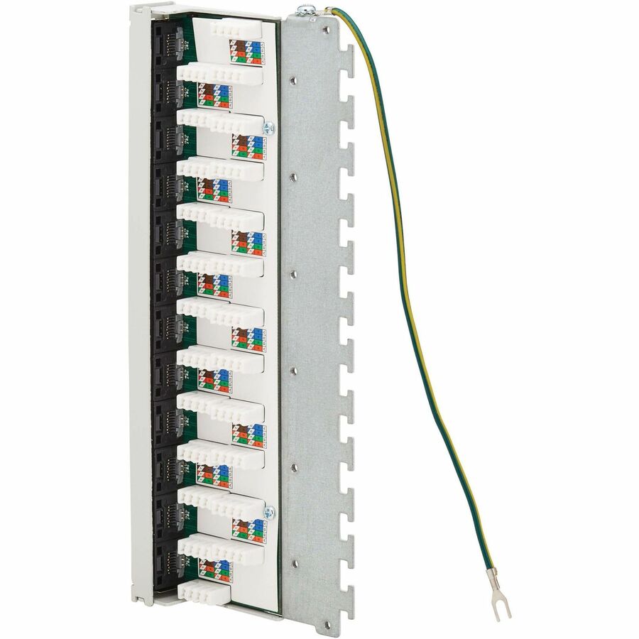 Tripp Lite Cat6a STP Patch Panel, 12 Ports, DIN Rail or Wall Mount, TAA - 12 Port(s) - 12