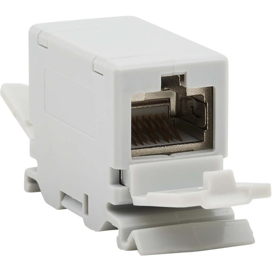 Tripp Lite Cat6a Shielded In-Line DIN-Rail Mountable Snap-In Coupler (RJ45 F/F), TAA